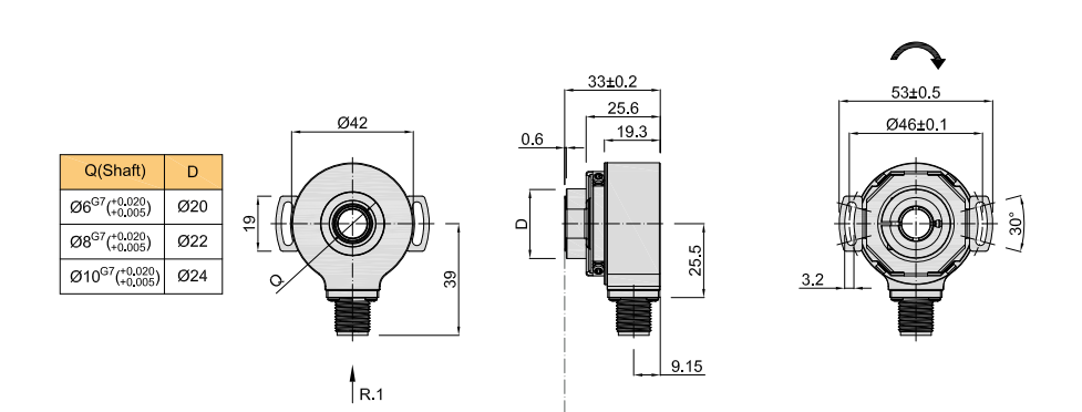 Produit-HENGXIANG-encodeur absolu pour robotique SSI 17 -32bits encodeur absolu KM42 multit inductif